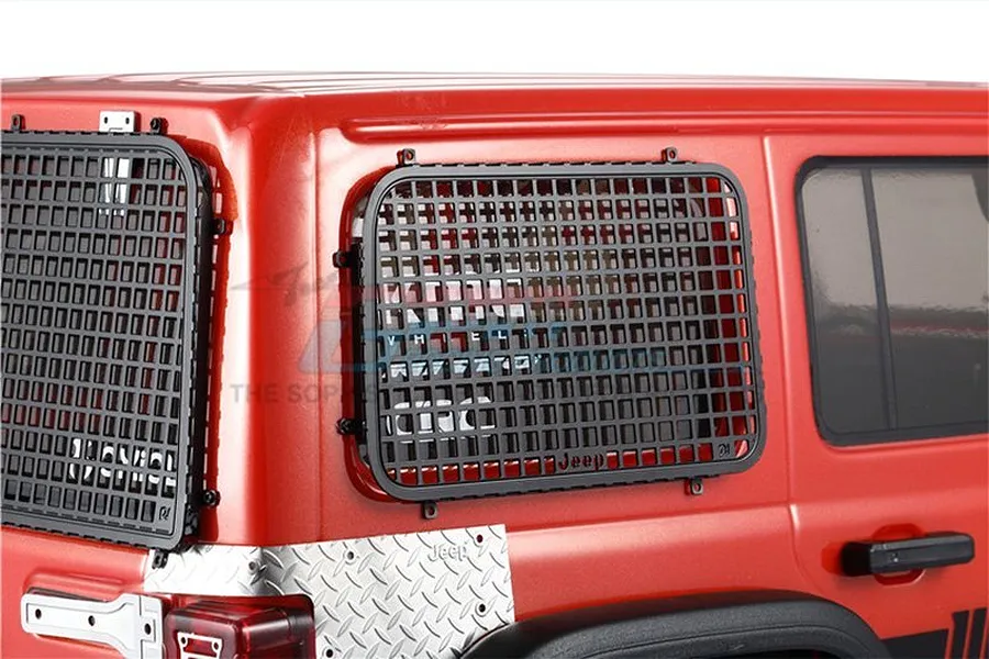 GPM Black Stainless Steel Rear Window Guards 3Pcs w/ Hardware image 48034