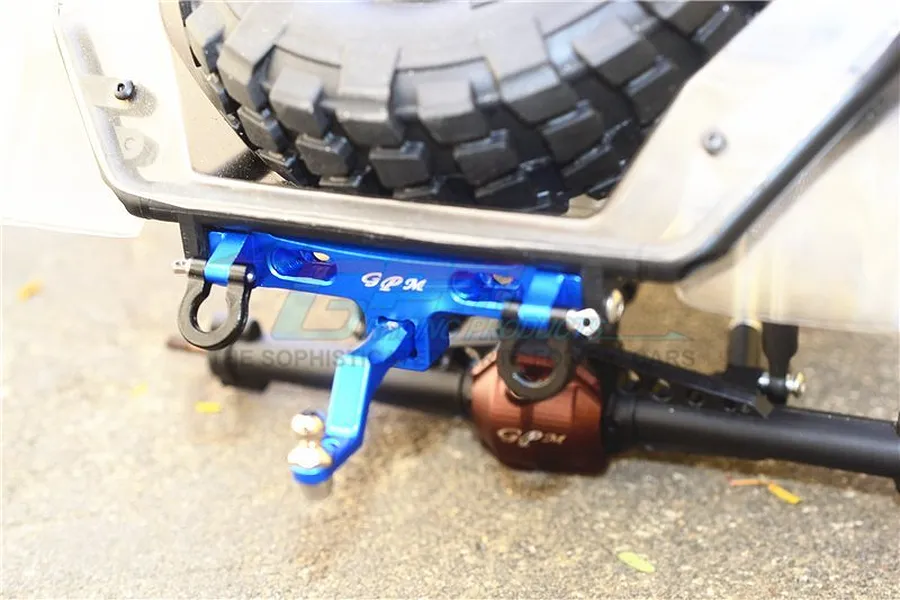 GPM Aluminium Rear Bumper Mount Set with Tow Hook &amp;amp; D-Rings - Black image 4