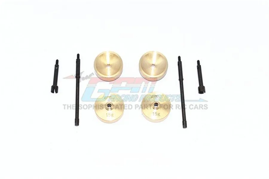 GPM Hardened Steel #45 Front CVD Joints, Rear Drive Shafts &amp;amp; Brass Pendulum Wheel Hub Weights image 48055