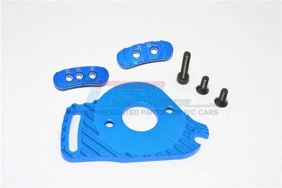 GPM Aluminium Slash 4x4 Fixed Gear Spacers &amp;amp; Motor Mount - Blue image 48068