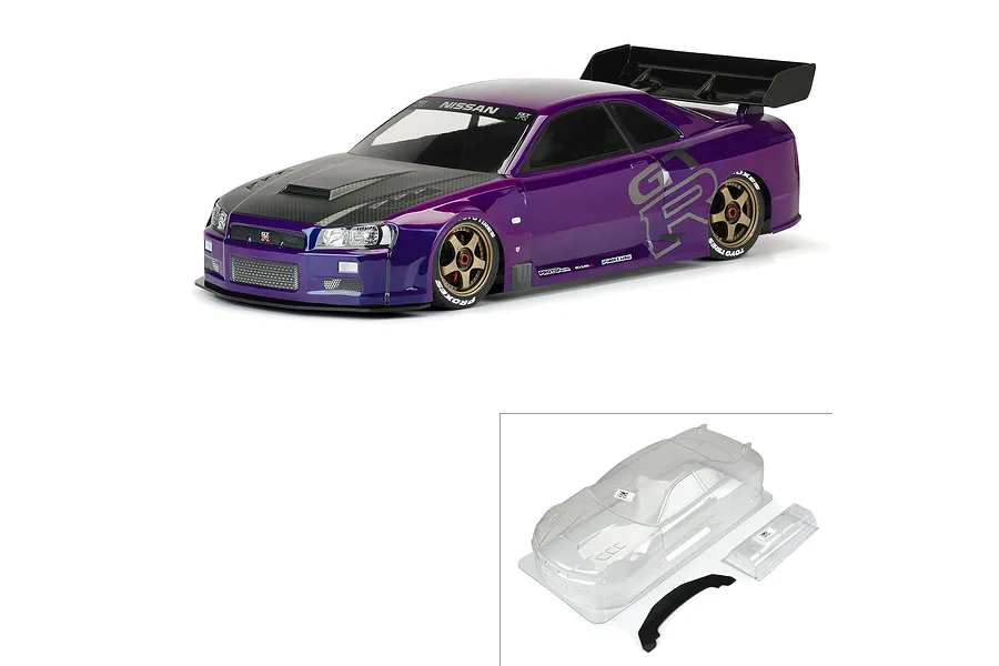 Protoform 1/7 ARRMA Infraction 2002 Nissan Skyline GT-R R34 Unpainted Body Shell image 48088