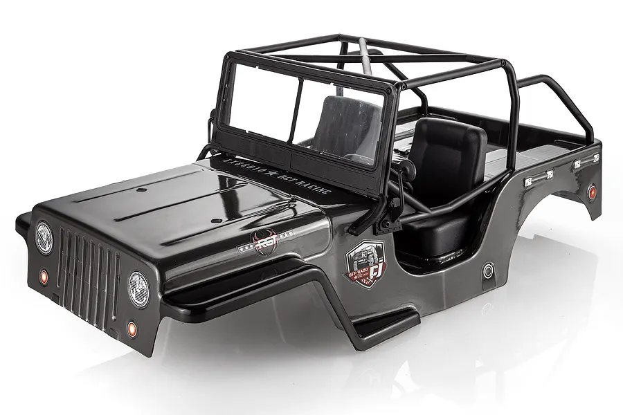 HSP 1/10 Jeep CJ Green Painted Body Shell w/ Roll Cage image 48151