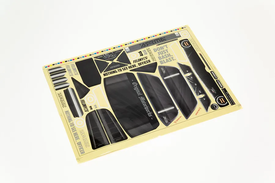 ARRMA 1/7 Felony 6S Clear Unpainted Body Shell w/ Decal Sheet image 48171