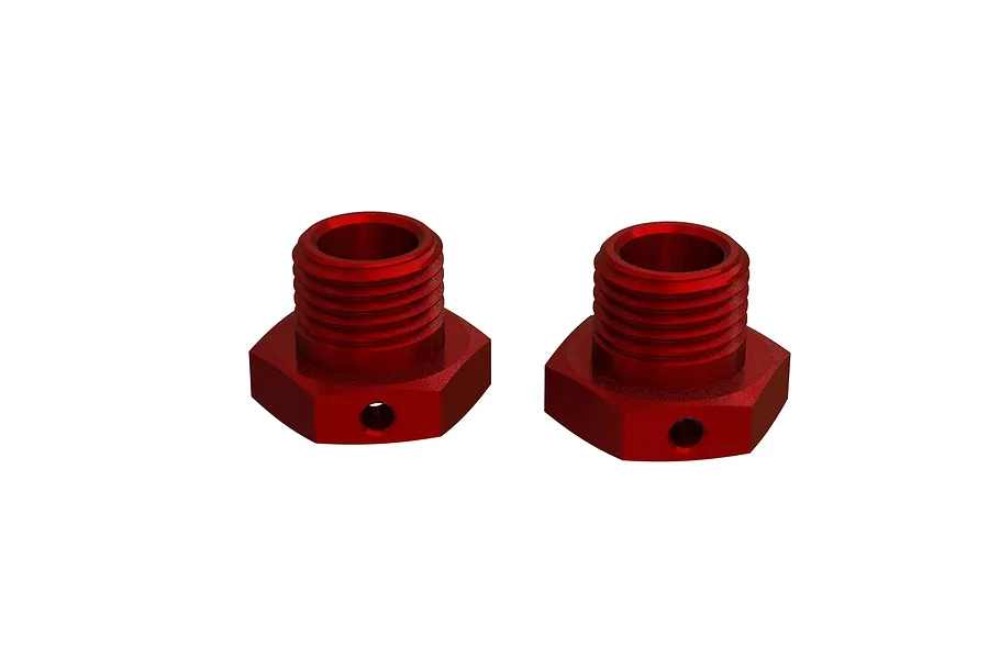 ARRMA 17mm/14.6mm Thick Red Aluminium Wheel Hexes 2Pcs image 48176
