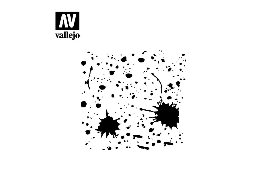 Vallejo Splash &amp;amp; Stains Textures Stencil image 48241