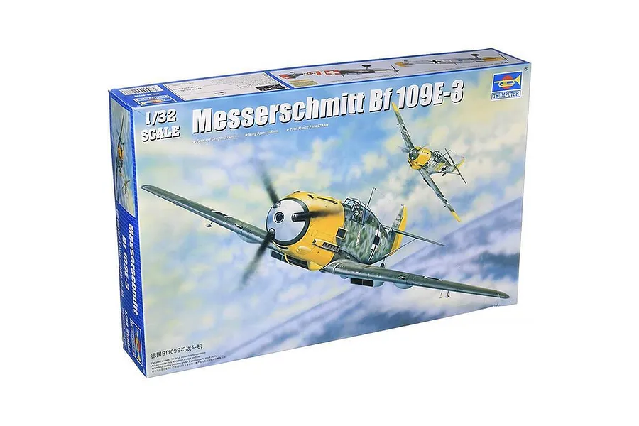 Trumpeter 1/32 Messerschmitt Bf 109E-3 Fighter Scaled Plastic Model Kit image 48374