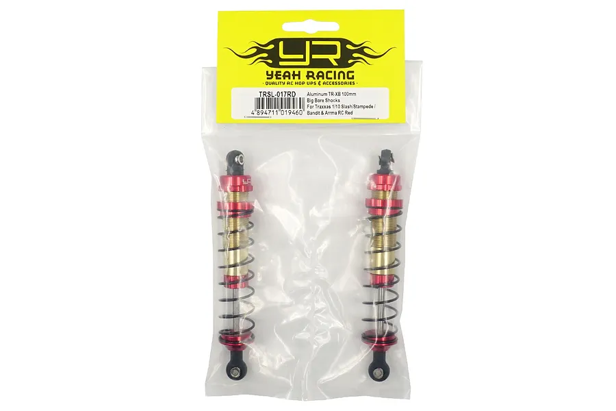 Yeah Racing 1/10 Red Aluminium TR-XB 100mm Big Bore Shocks 2Pcs image 48390