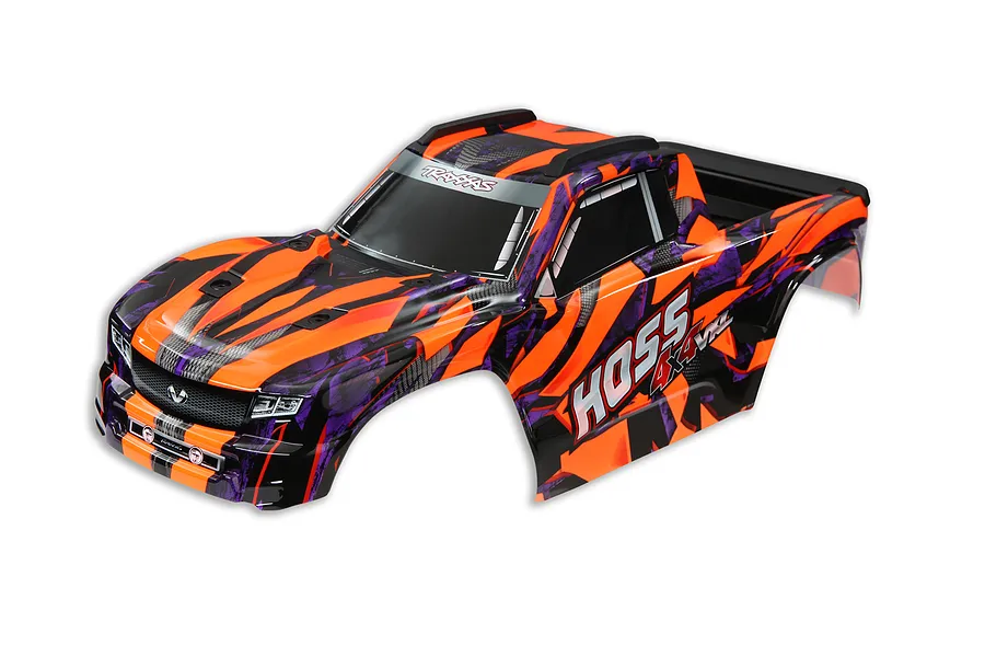 Traxxas Hoss 4x4 VXL Complete Painted Orange Body Shell image 48397