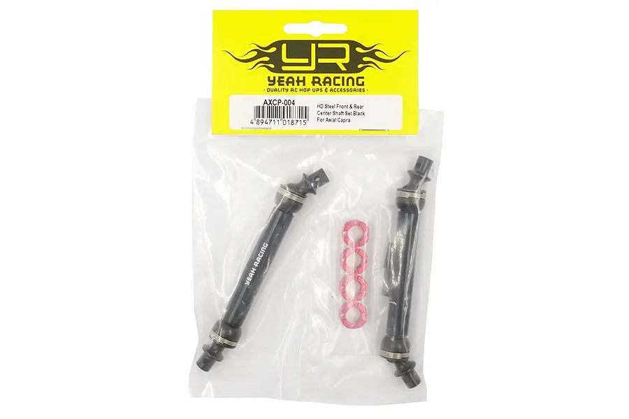 Yeah Racing Black HD Steel Axial Capra Front &amp;amp; Rear Centre Drive Shafts 2Pcs image 48420