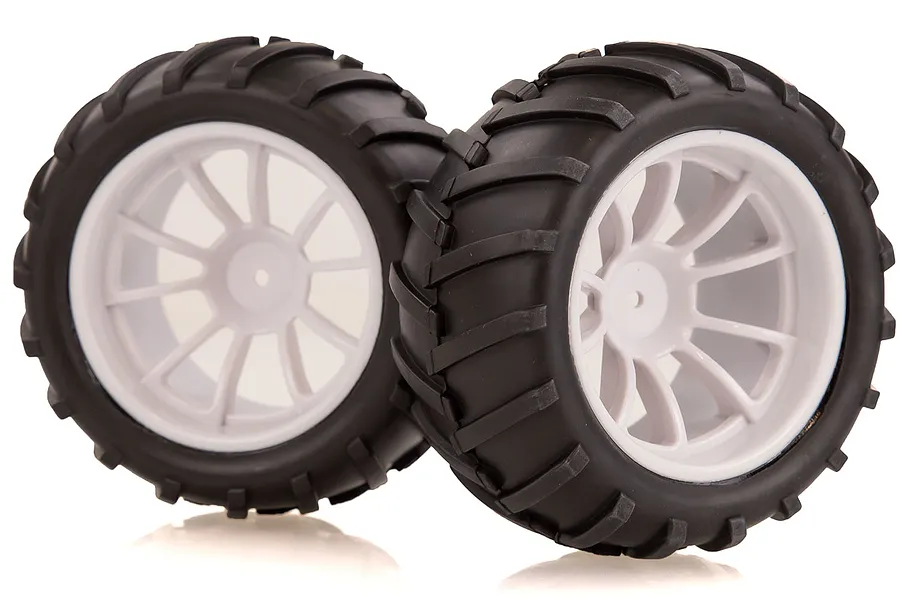 HSP 2.8&amp;quot; Off Road V-Groove Tyres on White Rims - Wheels 2Pcs image 48635