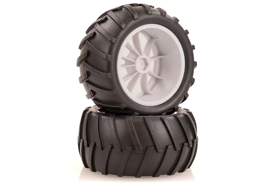 HSP 2.8&amp;quot; Off Road V-Groove Tyres on White Rims - Wheels 2Pcs image 48636