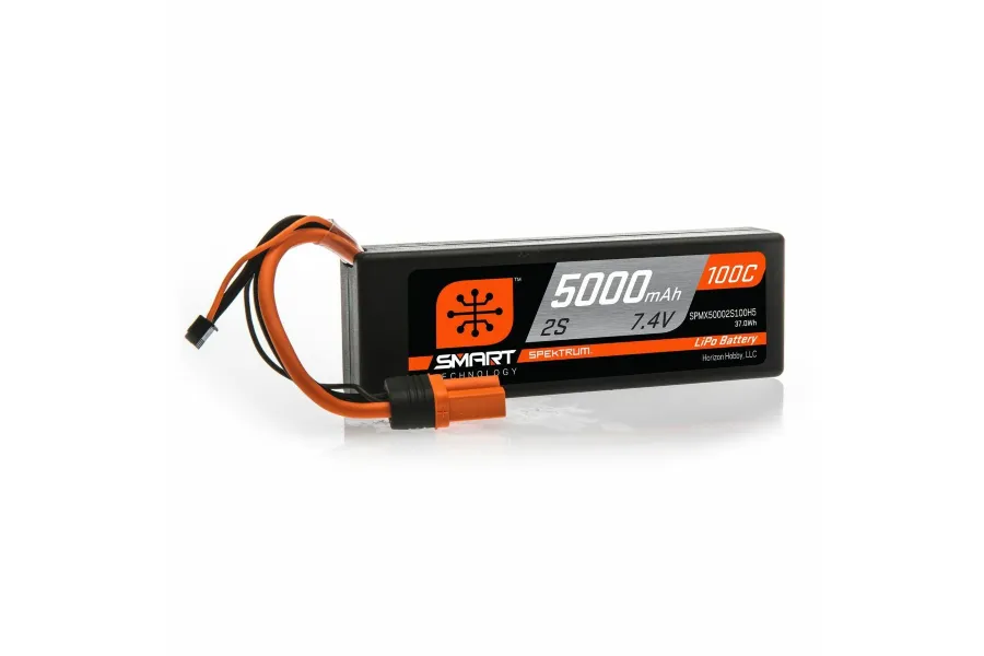 Spektrum 7.4V 5000mAh 100C Hard Case LiPo Battery w/ Smart Technology image 48875