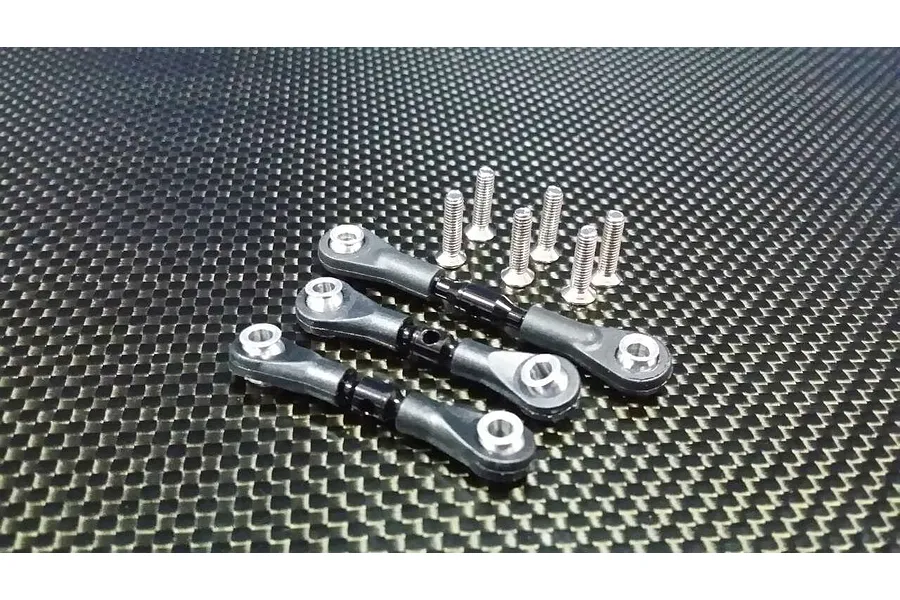 GPM Black Aluminium TT-01 Adjustable Tie Rods 3Pcs w/ Hardware image 48915