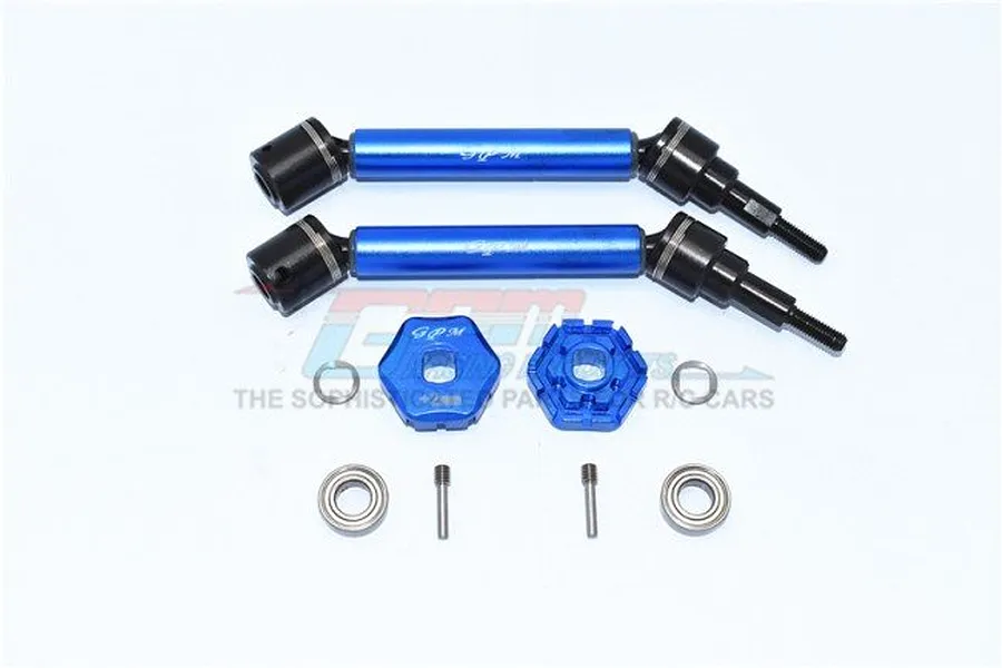GPM Traxxas Maxx Blue Aluminium Universal CV Drive Shafts &amp;amp; Hexes w/ Hardened Steel Joints image 49186