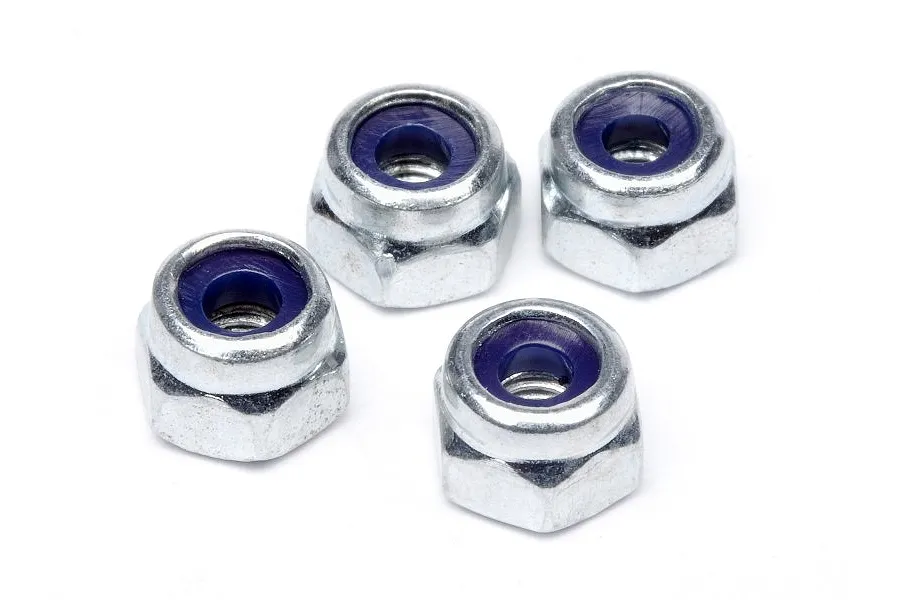 HPI 2.5mm Silver Steel Nyloc Nuts 4Pcs image 4926