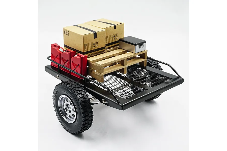 Yeah Racing 1/10 Black Heavy Duty Metal Leaf Spring Hitch Mount Trailer image 49331
