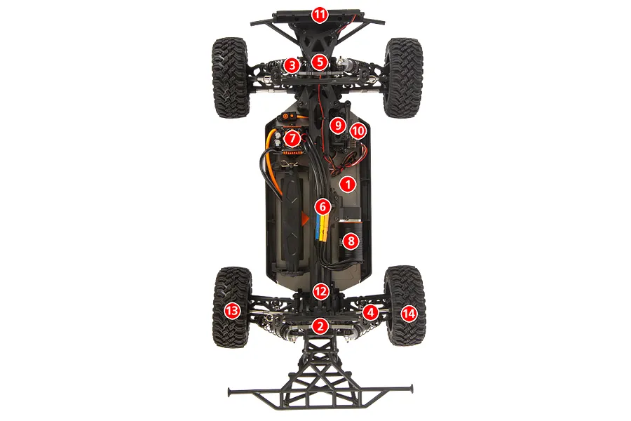 Losi Tenacity TT Pro Falken Edition RC Truck Electric Brushless 4WD 1/10 Scale RTR image 49389