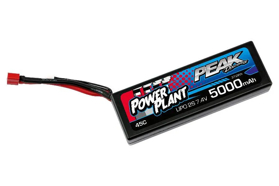 Peak Racing Power Plant 7.4V 5000mAh 45C Hard Case LiPo Battery image 49602