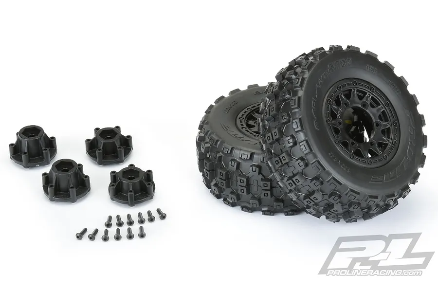 Pro-Line 2.2/3.0&amp;quot; Badlands MX SC M2 (Medium) Tyres on Black Raid Rims - Glued Wheels 2Pcs image 49704