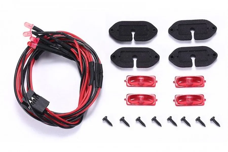 GPM Red SCX10 III Chassis Lights LED Set 4Pcs w/ Hardware image 49755