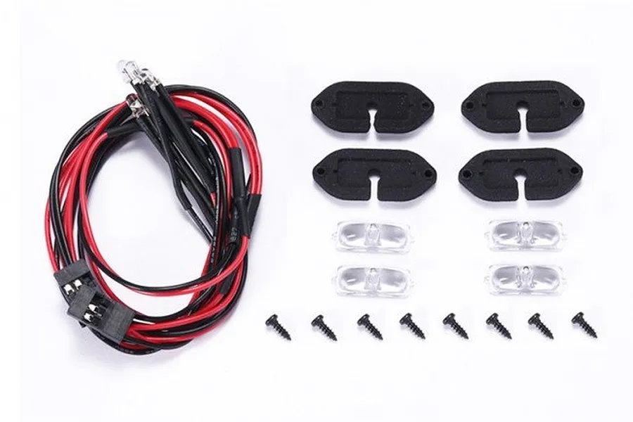 GPM Clear SCX10 III Chassis Lights LED Set 4Pcs w/ Hardware image 49759