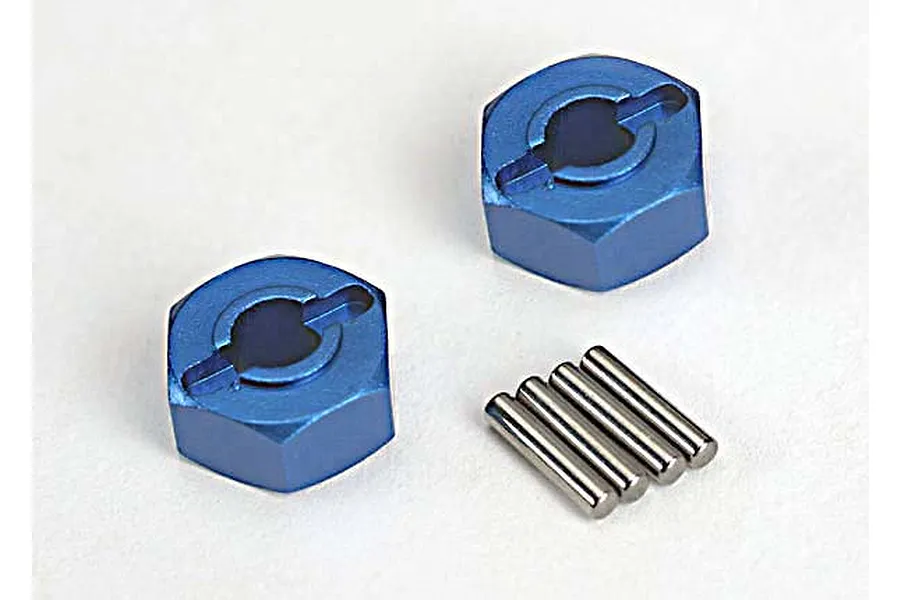 Traxxas Blue Aluminium 12mm Wheel Hexes 2Pcs w/ Axle Pins image 4987