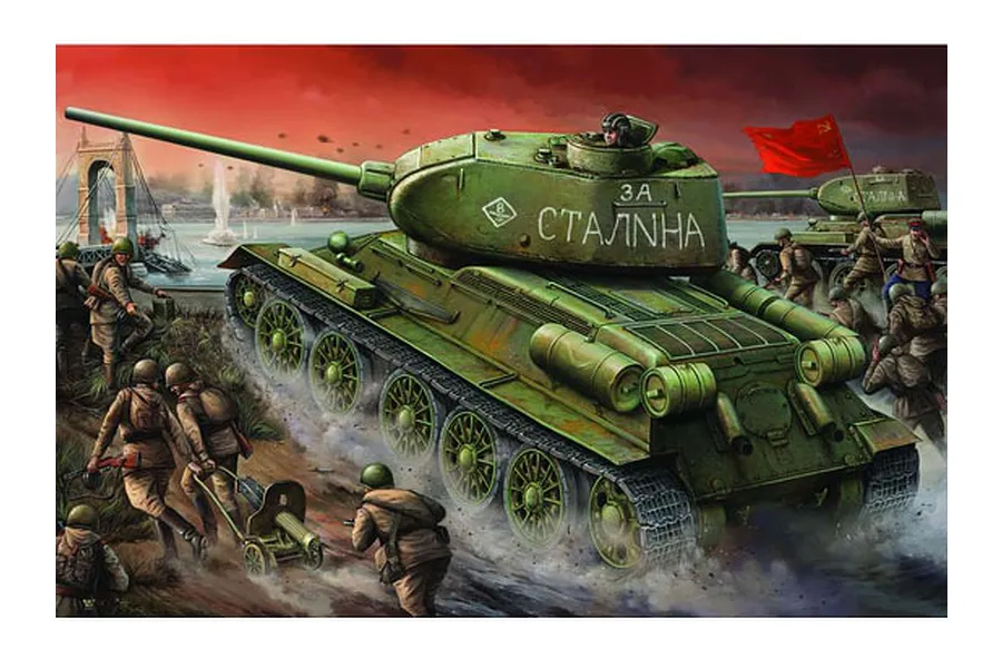 Trumpeter 1/16 1944 T-34/85 Type 147 Factory Medium Tank Scaled Plastic Model Kit image 49982