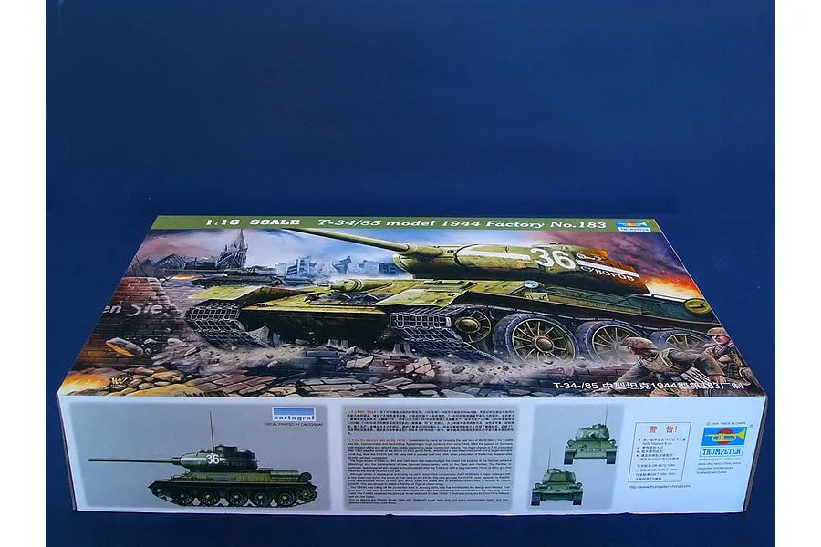 Trumpeter 1/16 1944 T-34/85 Type 147 Factory Medium Tank Scaled Plastic Model Kit image 49983