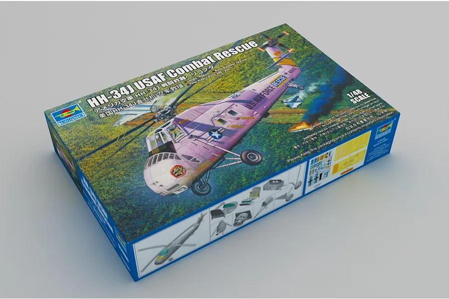 Trumpeter 1/48 US HH-34J Air Force Rescue Helicopter Scaled Plastic Model Kit image 50088