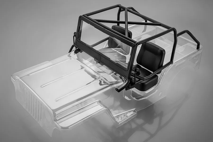 HSP 1/10 Jeep CJ Unpainted Clear Body Shell w/ Rollcage image 50181