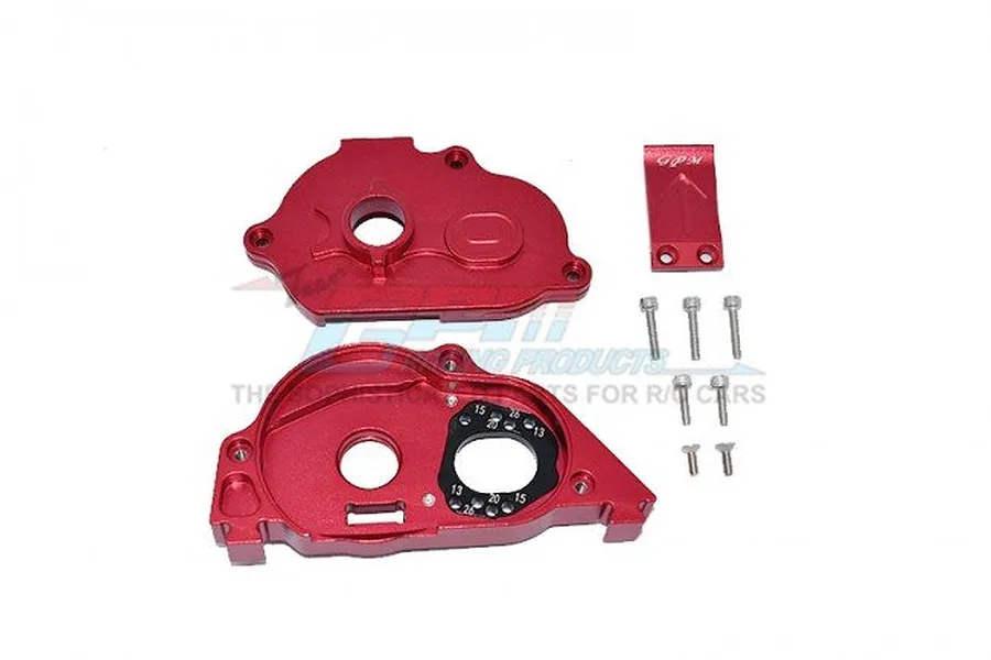 GPM Red Aluminium 1/10 Kraton 4X4 BLX Motor Mount &amp;amp; Rear Gear Case w/ Hardware image 50197