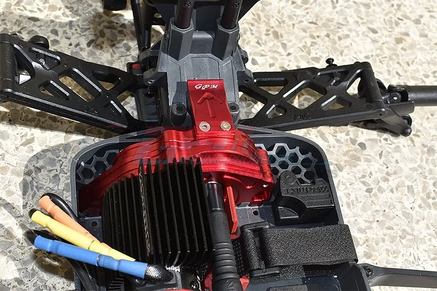 GPM Red Aluminium 1/10 Kraton 4X4 BLX Motor Mount &amp;amp; Rear Gear Case w/ Hardware image 50198