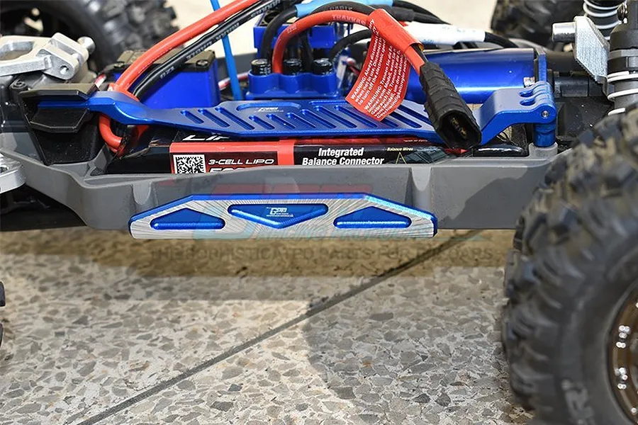GPM Blue Aluminium Hoss 4X4 VXL Chassis Nerf Bars w/ Silver Inlay (Version A) image 50209