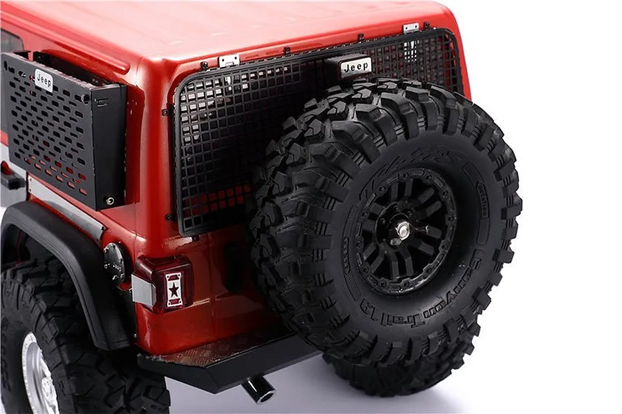 GPM Black SCX10 III Spare Tyre Support Mount &amp;amp; High Taillight Set image 50240