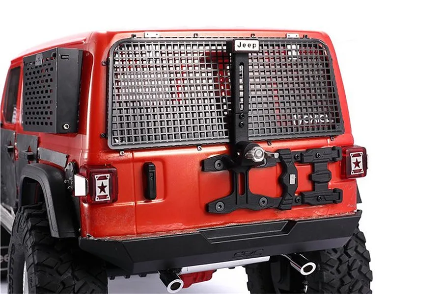 GPM Black SCX10 III Spare Tyre Support Mount &amp;amp; High Taillight Set image 50241