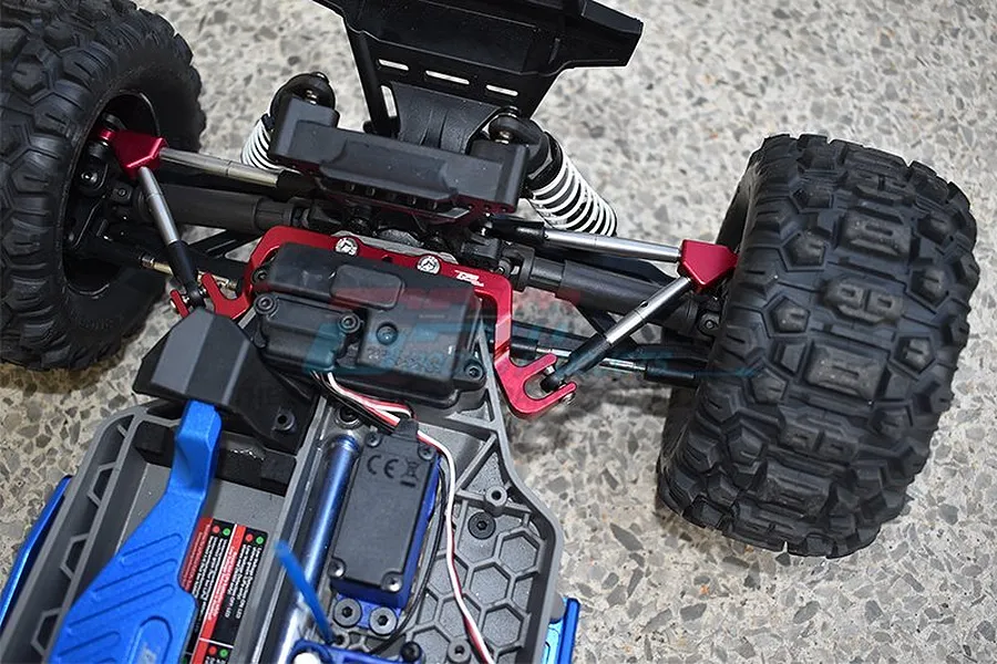 GPM Blue Aluminium 1/10 Hoss 4X4 VXL Front Tie Rods &amp;amp; Stabiliser 3 Pcs w/ Hardware image 3