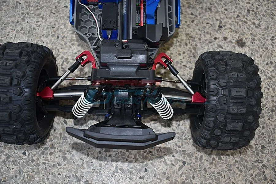 GPM Blue Aluminium 1/10 Hoss 4X4 VXL Front Tie Rods &amp;amp; Stabiliser 3 Pcs w/ Hardware image 4