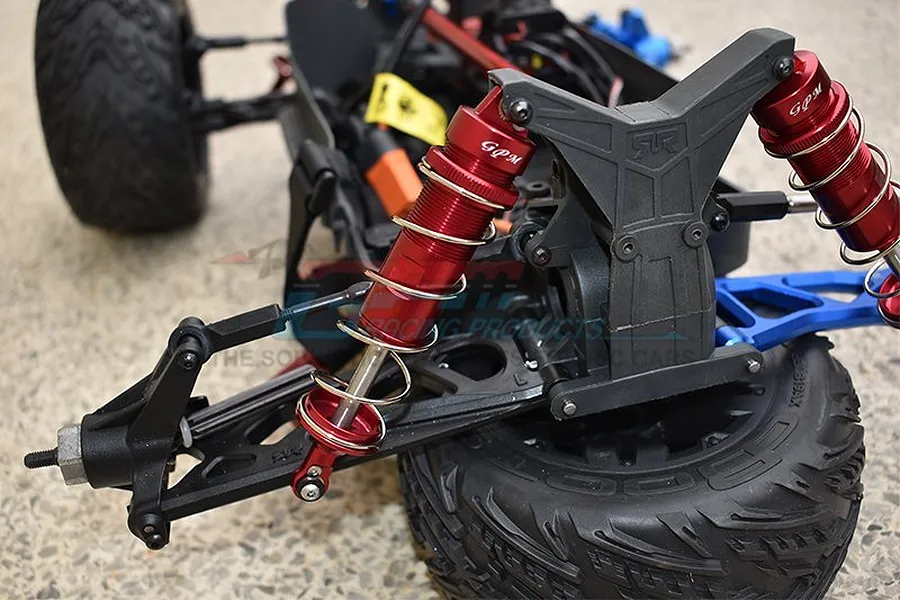 GPM Red Aluminium 1/10 Kraton 4X4 4S BLX 120mm Rear Thickened Shocks Complete 10Pc Set image 50397