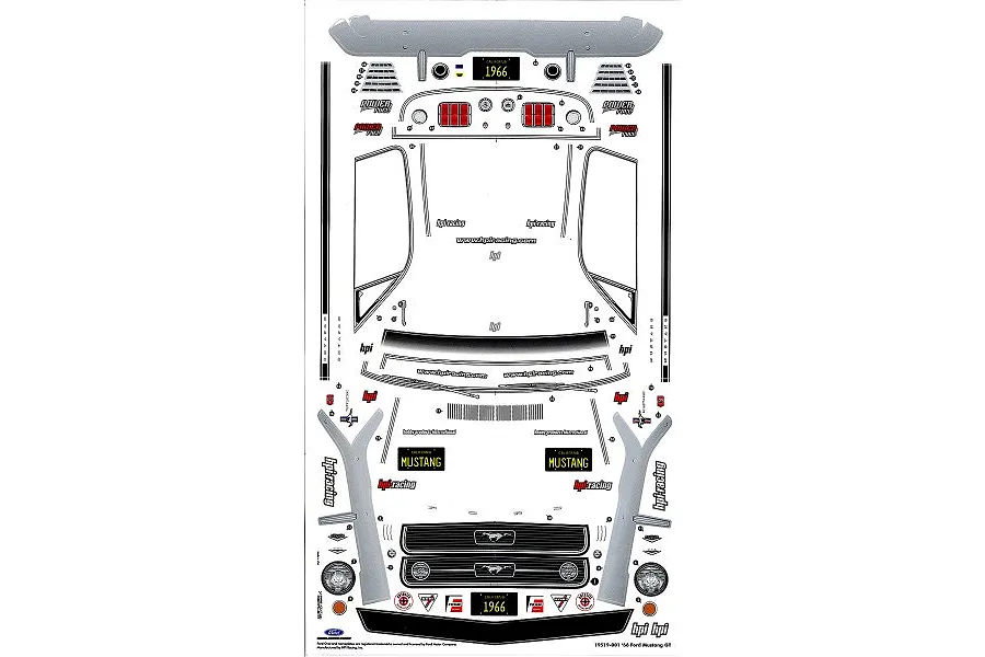 HPI 1/10 1966 Ford Mustang GT Body Unpainted Body Shell image 5042