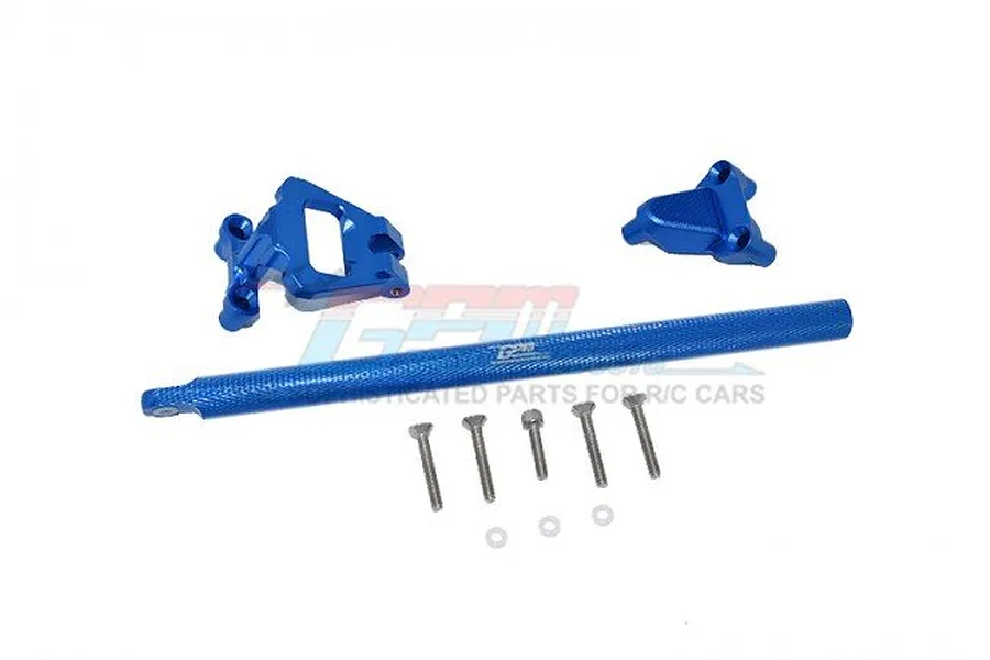 GPM Blue Aluminium 1/10 Hoss 4X4 VXL Centre Brace Bar &amp;amp; Mount w/ Hardware image 50416