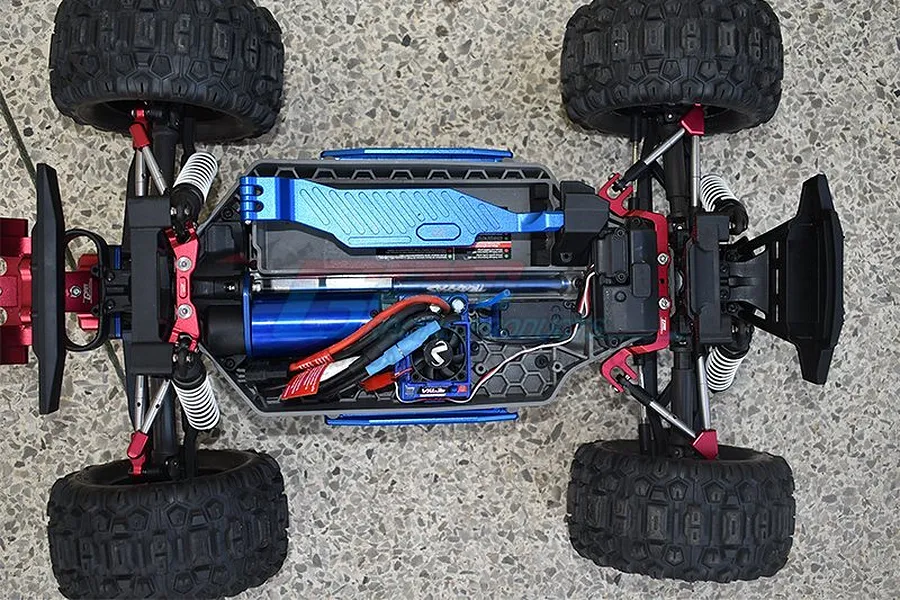 GPM Blue Aluminium 1/10 Hoss 4X4 VXL Front &amp;amp; Rear Tie Rods &amp;amp; Stabilisers 6Pcs w/ Hardware image 2