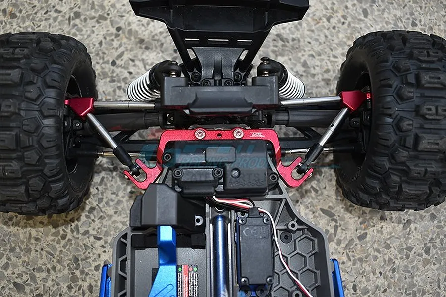 GPM Blue Aluminium 1/10 Hoss 4X4 VXL Front &amp;amp; Rear Tie Rods &amp;amp; Stabilisers 6Pcs w/ Hardware image 3