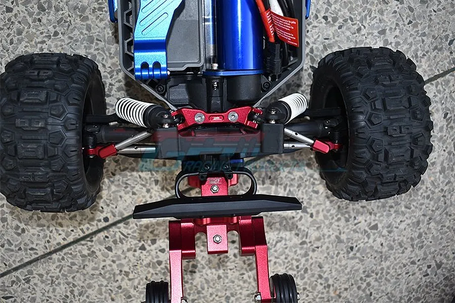 GPM Blue Aluminium 1/10 Hoss 4X4 VXL Rear Tie Rods &amp;amp; Stabiliser 3 Pcs w/ Hardware image 3