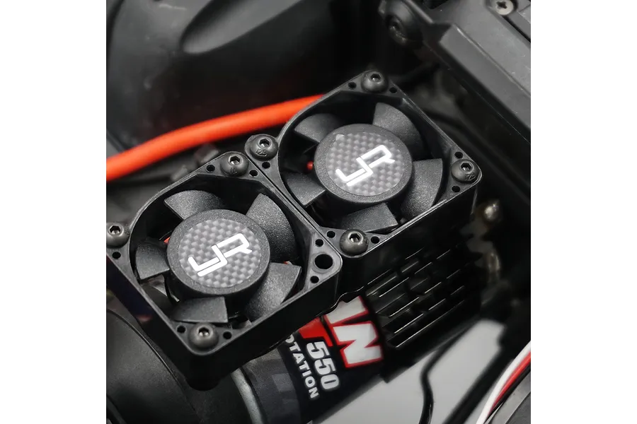 Yeah Racing Orange Aluminium 540/550 Motor Heat Sink w/ Twin Tornado High Speed Fans Set image 50526