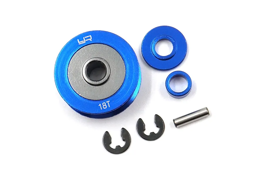 Yeah Racing Blue Aluminium Tamiya XV-01 18T Pulley 6Pcs image 50541