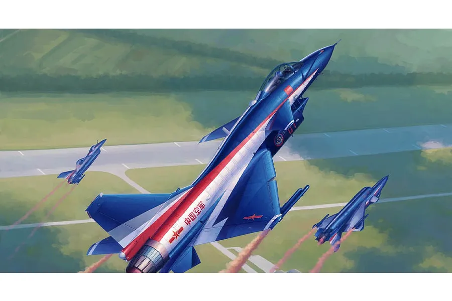 Trumpeter 1/48 PLAAF J-10AY Vigorous Dragon (8.1 Aerobatic Team) Fighter Scaled Plastic Model image 50575