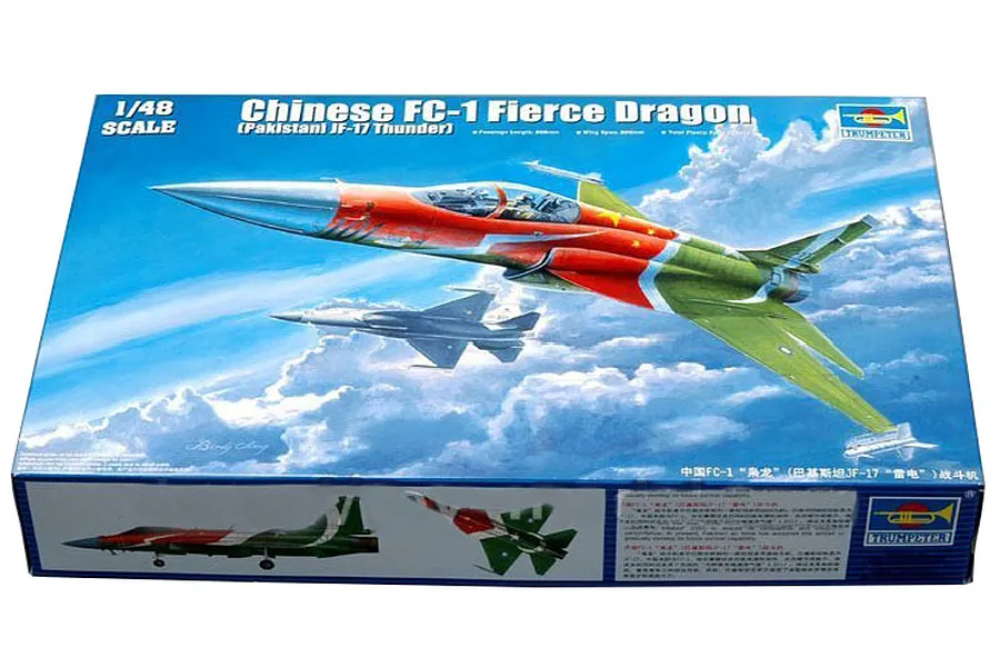 Trumpeter 1/48 Chinese FC-1 Fierce Dragon (Pakistani JF-17 Thunder) Fighter Scaled Plastic Model Kit image 50588