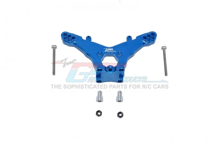 GPM Blue Aluminium Losi Mini-T &amp;amp; Mini-B 2.0 Rear Shock Tower w/ Hardware image 50590
