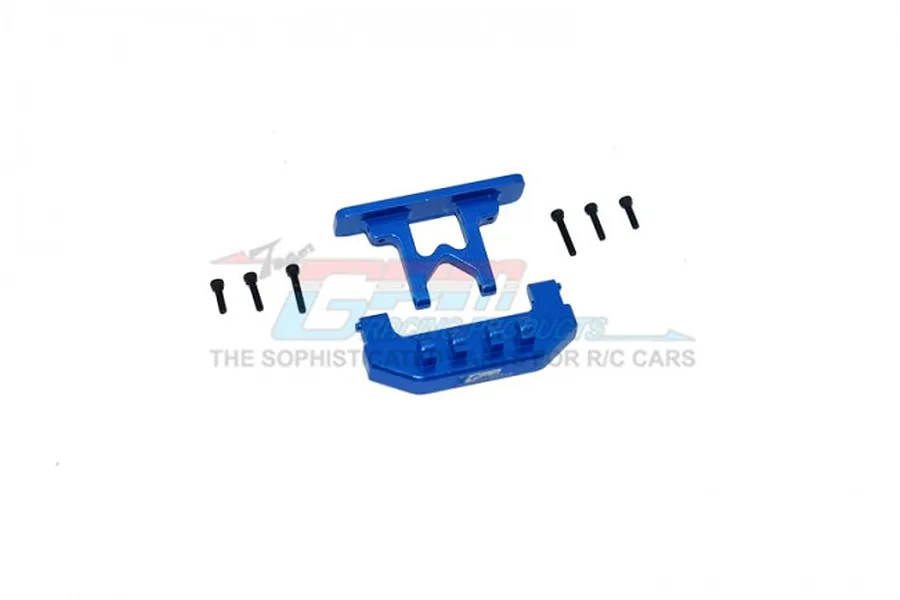 GPM Blue Aluminium SCX24 Rear Bumper &amp;amp; Body Shell Mount w/ Hardware image 50663