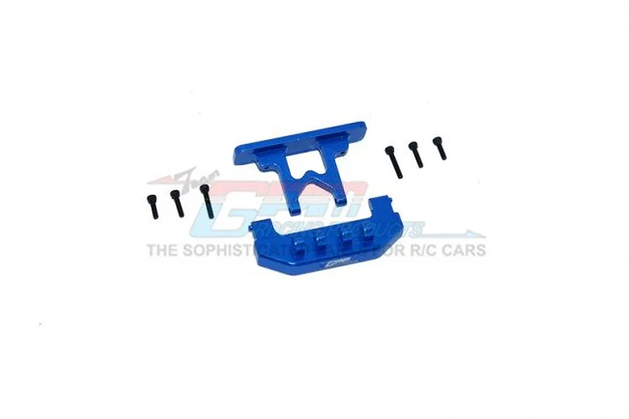 GPM Blue Aluminium SCX24 Rear Bumper &amp;amp; Body Shell Mount w/ Hardware image 50664